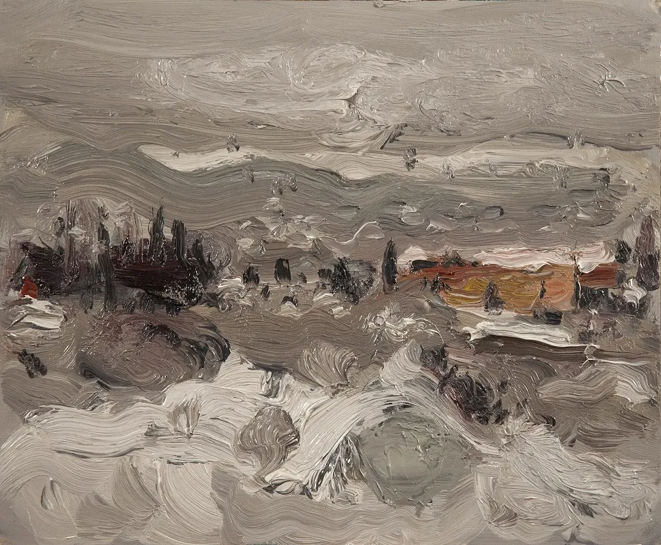 Χιονισμένο Τοπίο: Λάδι σε ξύλο | 46 x 38 εκ.